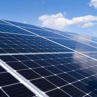 Solar panels generating renewable energy for manufacturing operations